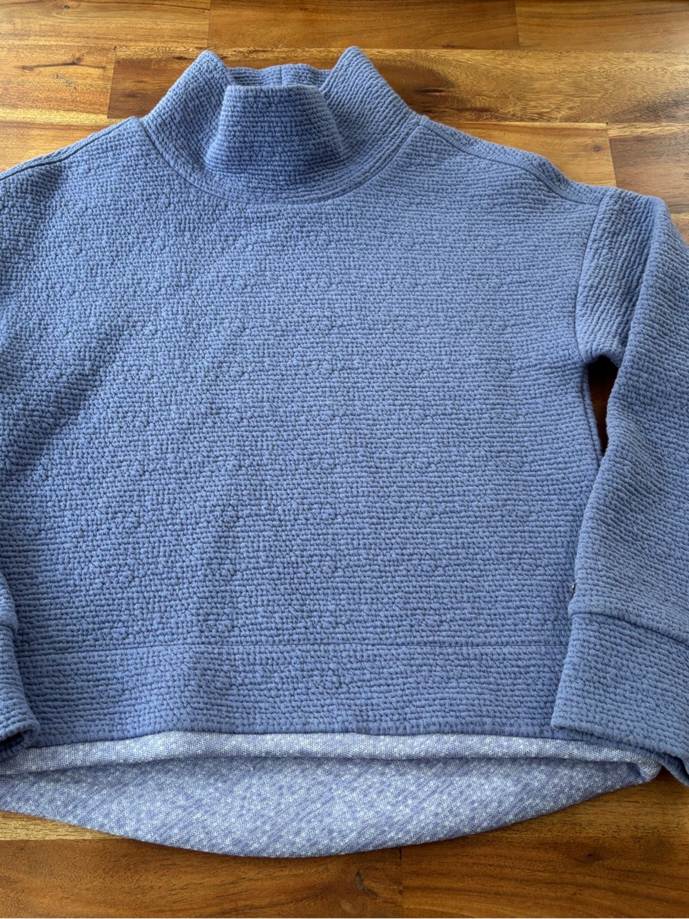 CALIA Blue Textured Mock Neck Pullover - Size XS